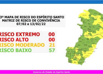 Confira o 93º Mapa de Risco Covid-19 do Espirito Santo