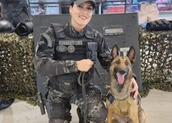 Cadela farejadora da Polícia Penal é usada para detectar dispositivos eletrônicos