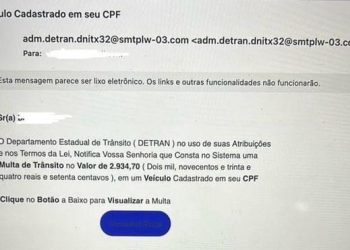 Detran alerta para golpe de falsas mensagens de notificação de penalidade enviadas para condutores
