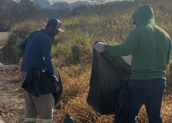 Secretaria de Obras de Nova Venécia retira 5 toneladas de lixo das laterais da Rodovia do Café
